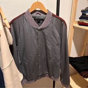 Marc Jacobs Charcoal and Maroon Bomber Jacket